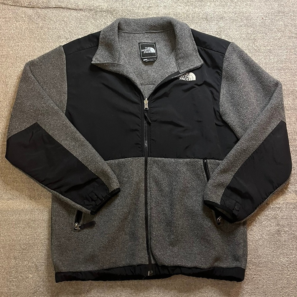 VTG Y2K The North Face Denali Polartec Fleece Jacket Grey Black Boys XL Gorpcore